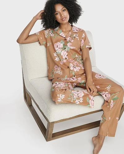 Womens Floral Poplin Pajamas