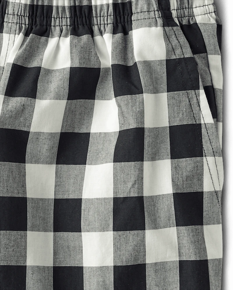 Mens Print Poplin Pajama Shorts