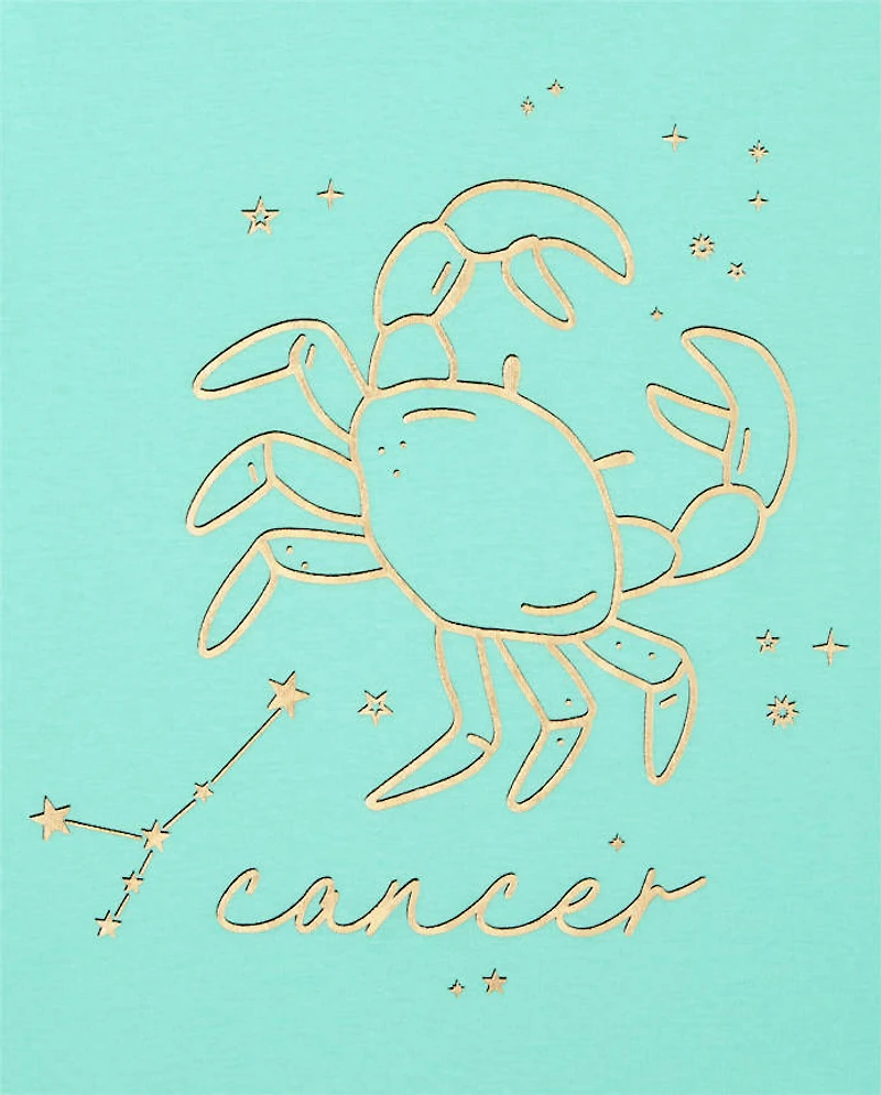 Tween Girls Cancer Zodiac Tee