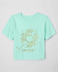 Tween Girls Cancer Zodiac Tee