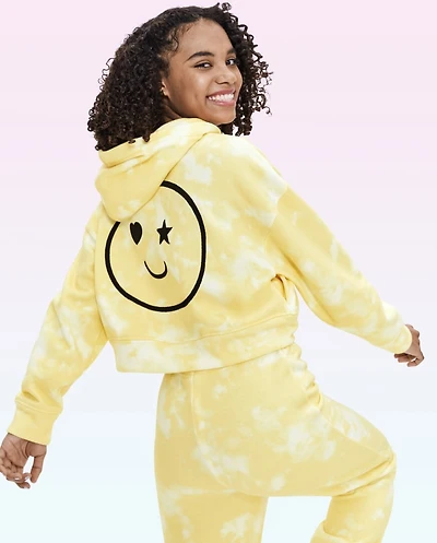 Tween Girls Tie Dye Cropped Hoodie