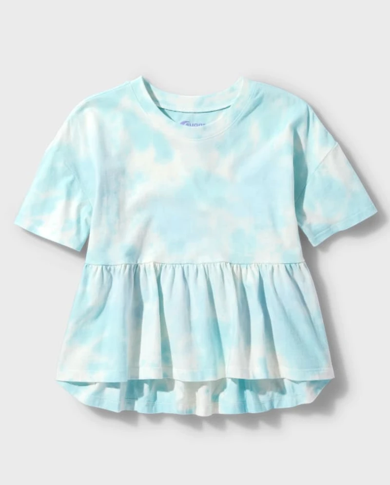 Tween Girls Tie Dye Peplum Top