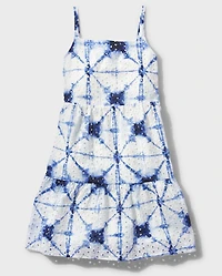 Tween Girls Tie Dye Eyelet Tiered Dress