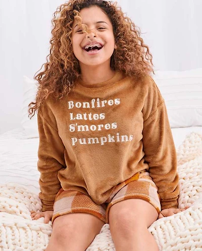 Tween Girls Bonfire Fleece Pajamas