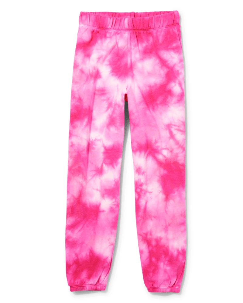 Tween Girls Tie Dye Fleece Jogger Pants