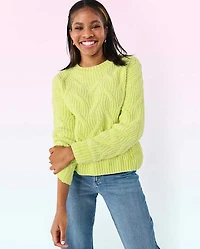 Tween Girls Cable Knit Chenille Sweater