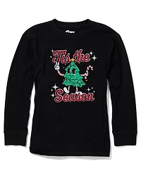Tween Girls Christmas Tree Oversized Graphic Tee
