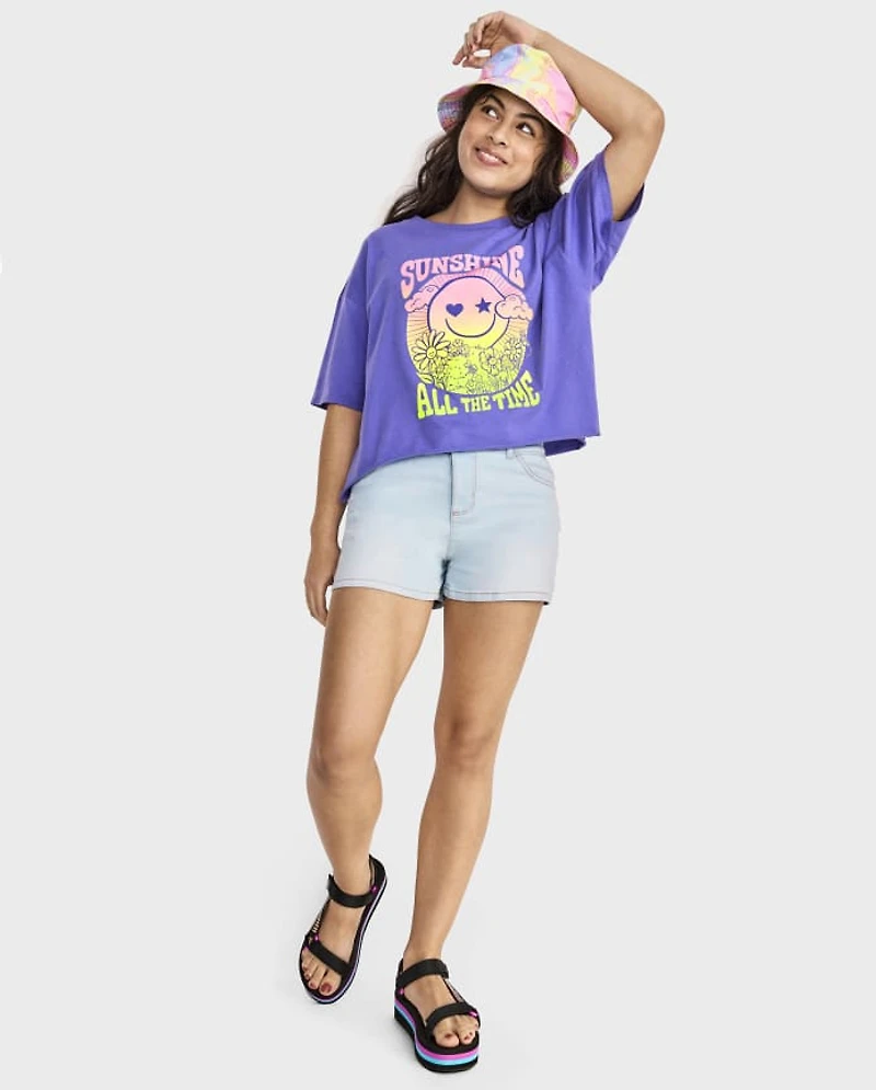 Tween Girls Denim Shortie Shorts