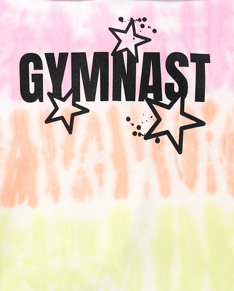 Tween Girls Tie Dye Cropped Graphic Hoodie