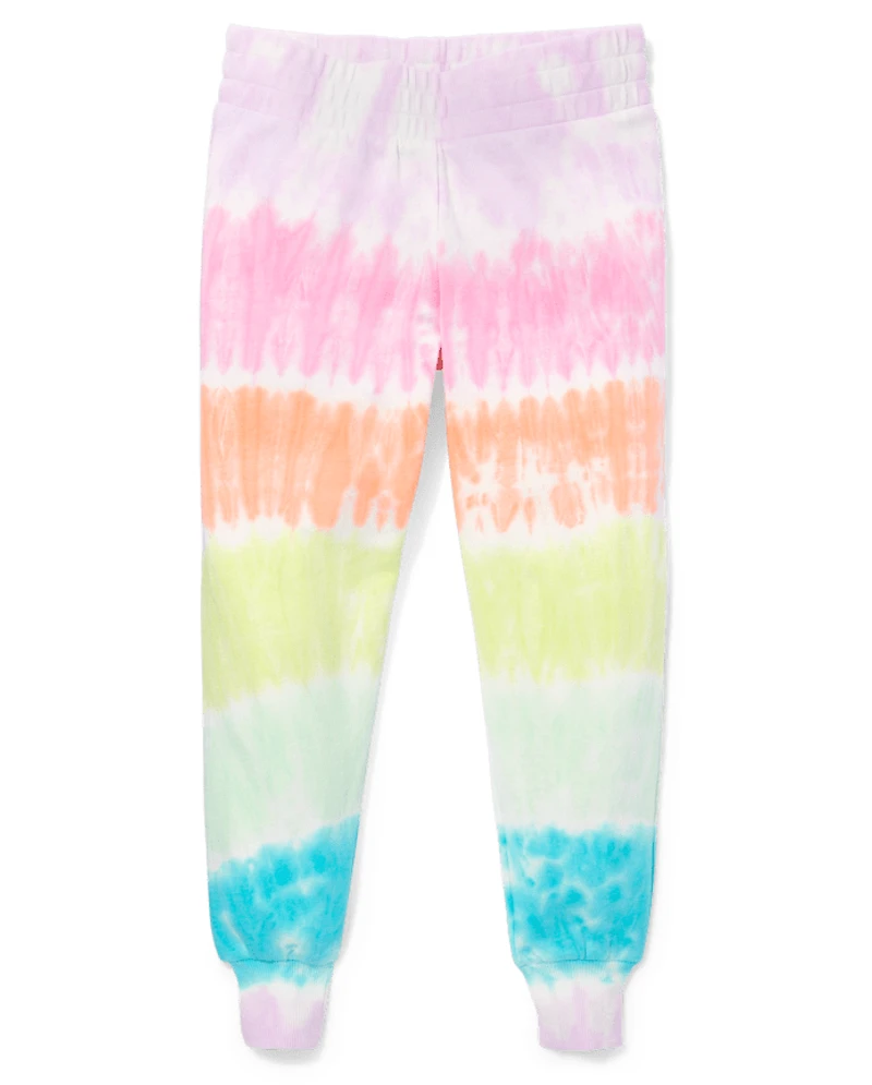Tween Girls Tie Dye Fleece Jogger Pants