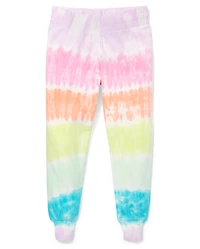 Tween Girls Tie Dye Fleece Jogger Pants