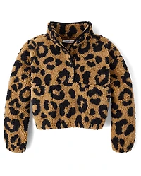 Tween Girls Sherpa Half Snap Pullover