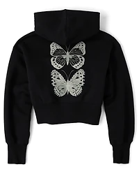 Tween Girls Fleece Cropped Zip Up Hoodie