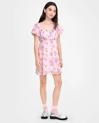 Tween Girls Floral Fit And Flare Dress