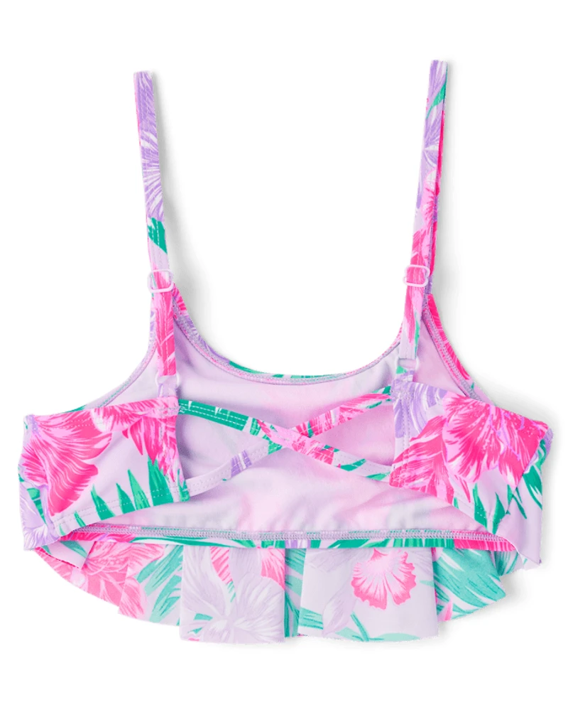 Tween Girls Floral Ruffle Bikini Swimsuit