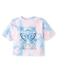 Girls Cropped Oversized Graphic Tee