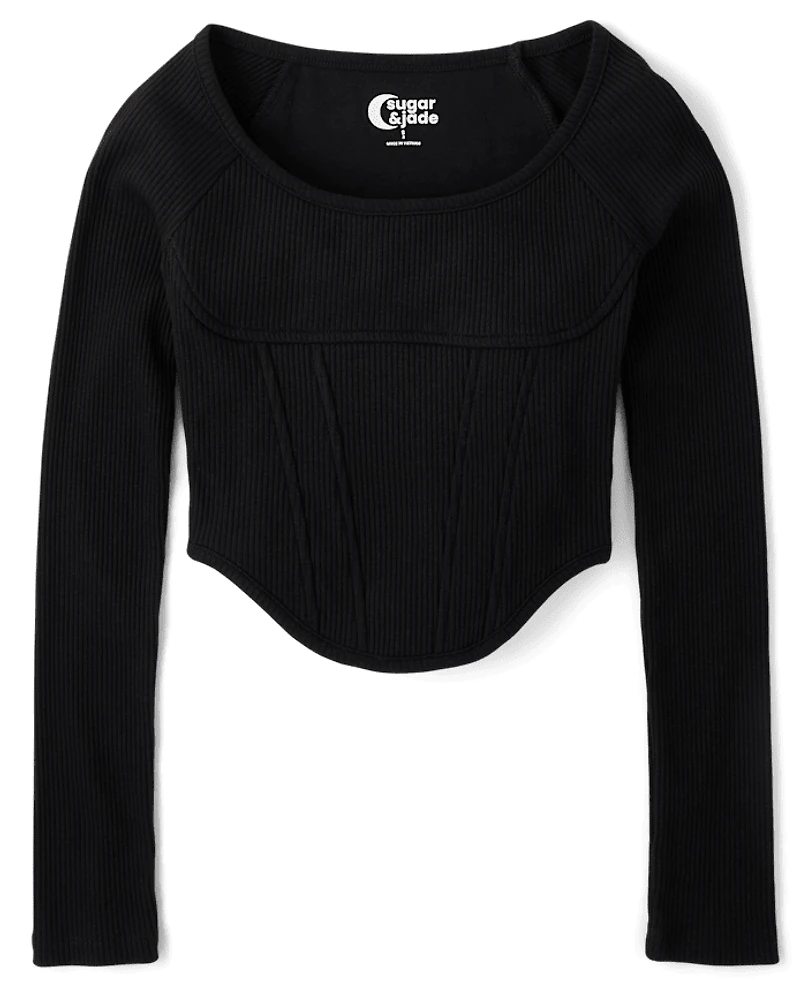 Tween Girls Ribbed Corset Top