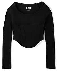 Tween Girls Ribbed Corset Top