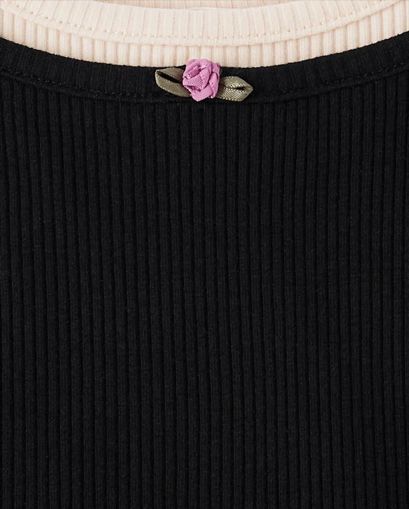 Tween Girls Ribbed Layer Tank Top