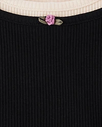 Tween Girls Ribbed Layer Tank Top