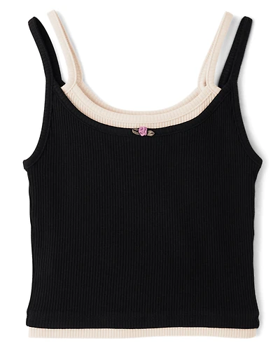 Tween Girls Ribbed Layer Tank Top