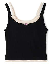 Tween Girls Ribbed Layer Tank Top