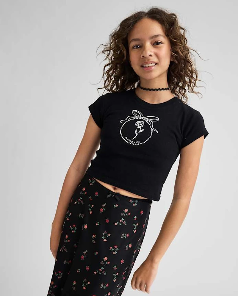 Tween Girls Graphic Baby Tee
