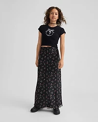 Tween Girls Floral Mesh Maxi Skirt