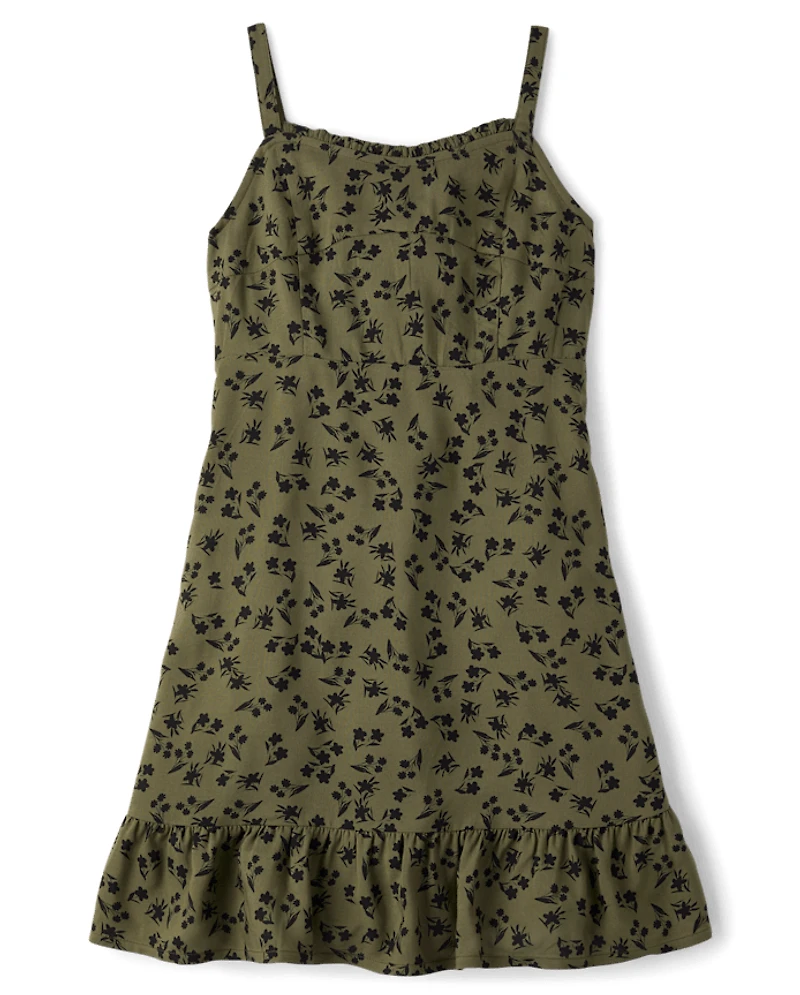 Tween Girls Floral Ruffle Dress