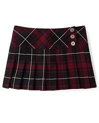 Tween Girls Plaid Pleated Skort