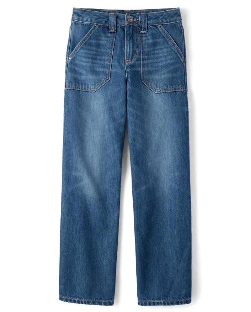 Tween Girls Baggy Utility Jeans