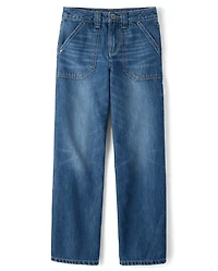 Tween Girls Baggy Utility Jeans