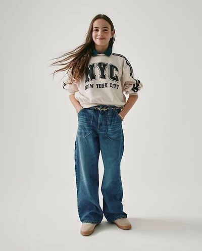 Tween Girls Baggy Utility Jeans