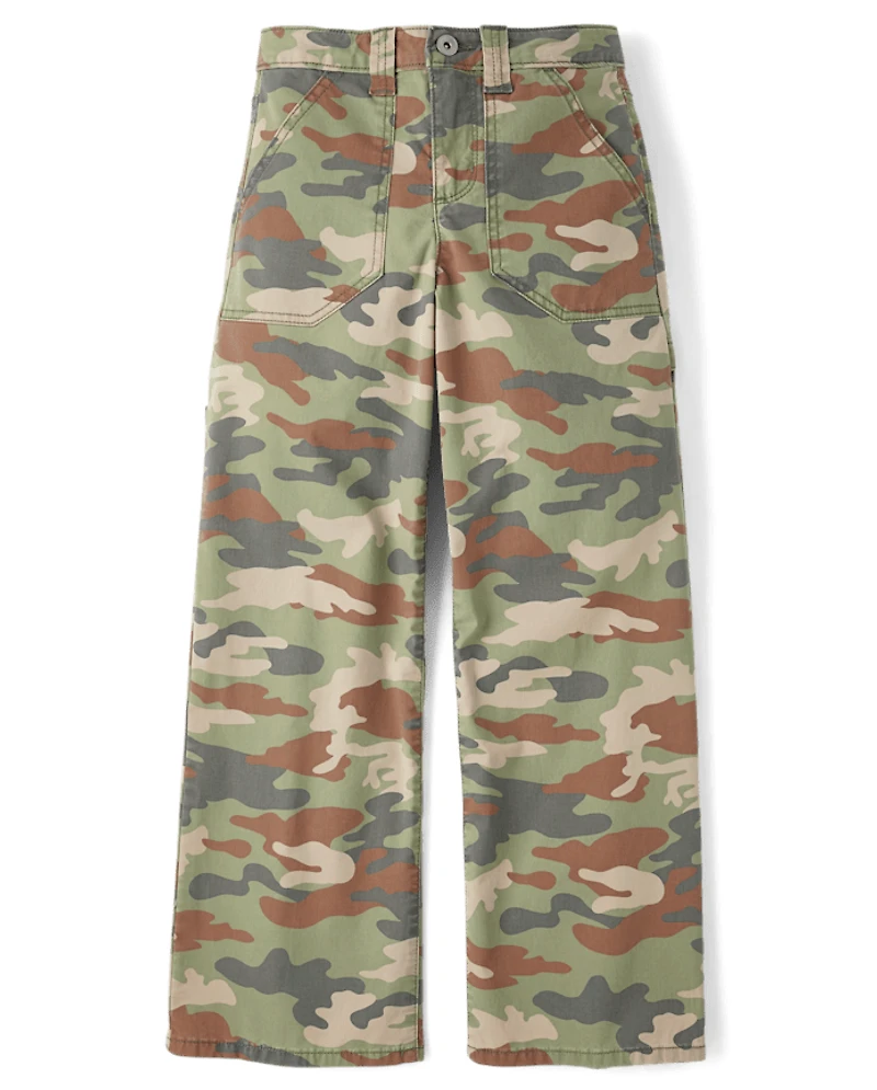 Tween Girls Printed Baggy Utility Pants