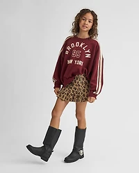 Tween Girls Leopard Pleated Skort