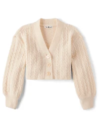 Tween Girls Chenille V Neck Cardigan