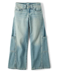 Tween Girls Seamed Baggy Cargo Jeans