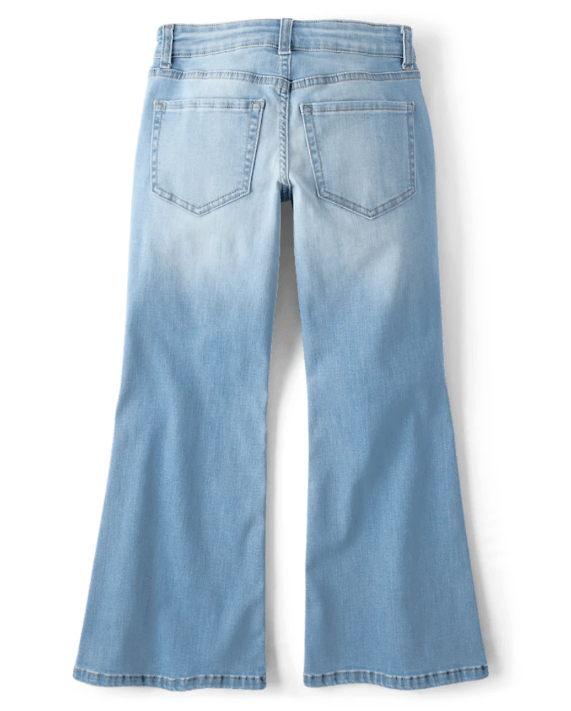 Tween Girls Contrast Baggy Flare Jeans