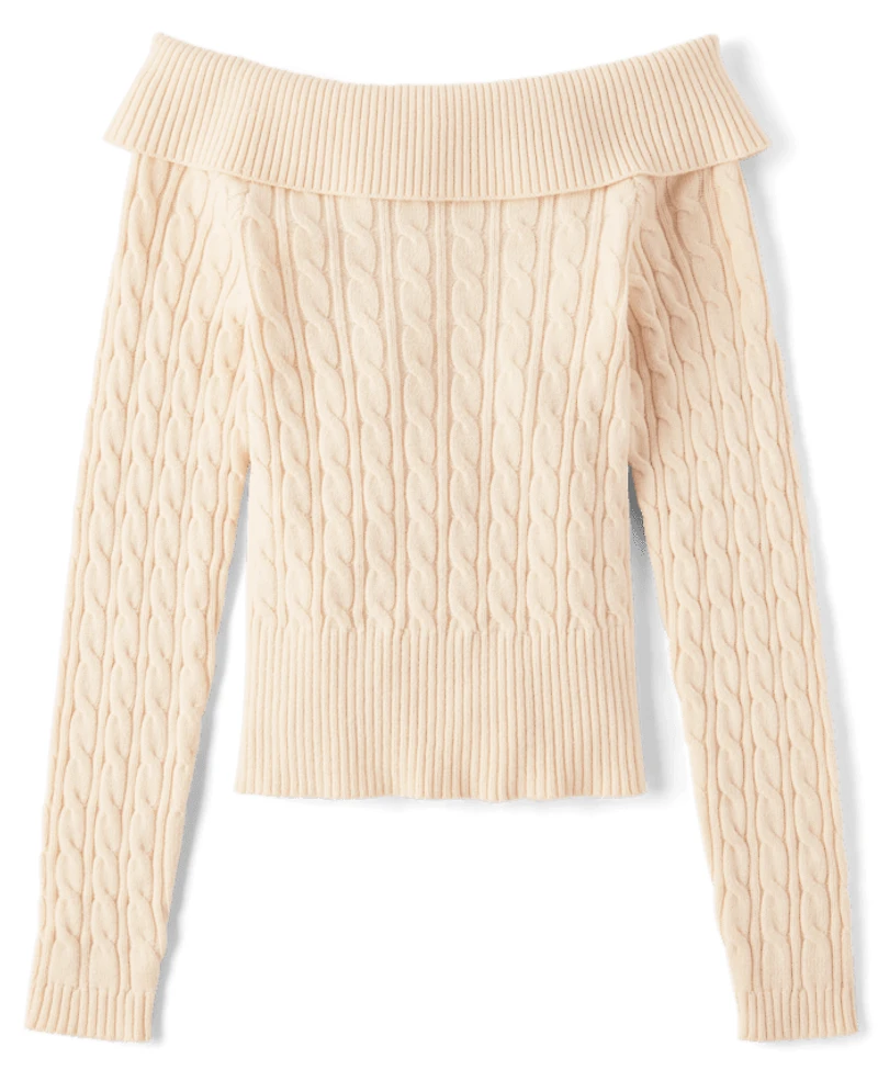Tween Girls Off Shoulder Sweater