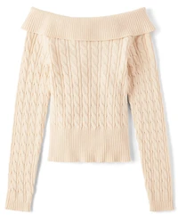 Tween Girls Off Shoulder Sweater