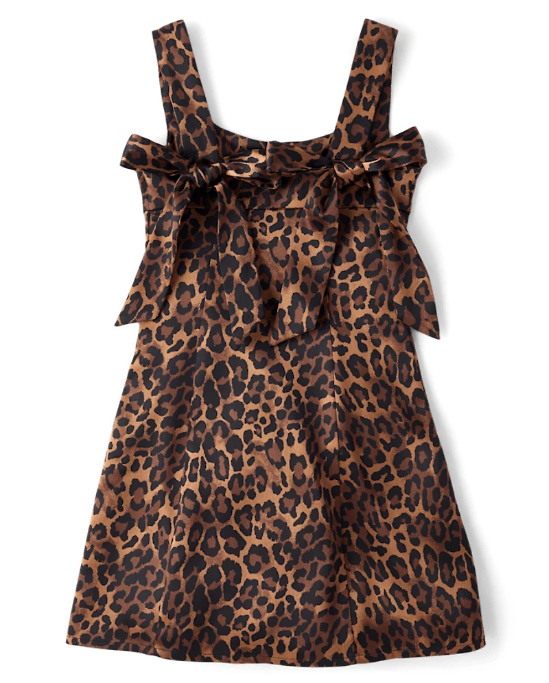 Tween Girls Leopard Satin Dress