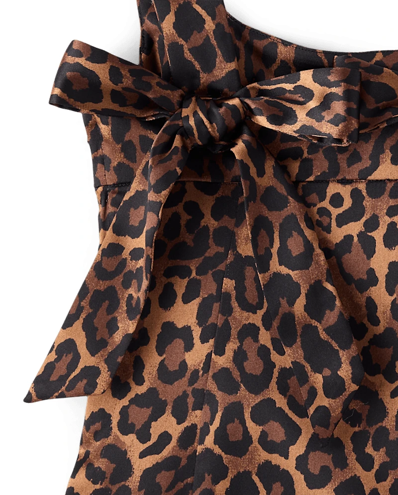 Tween Girls Leopard Satin Dress
