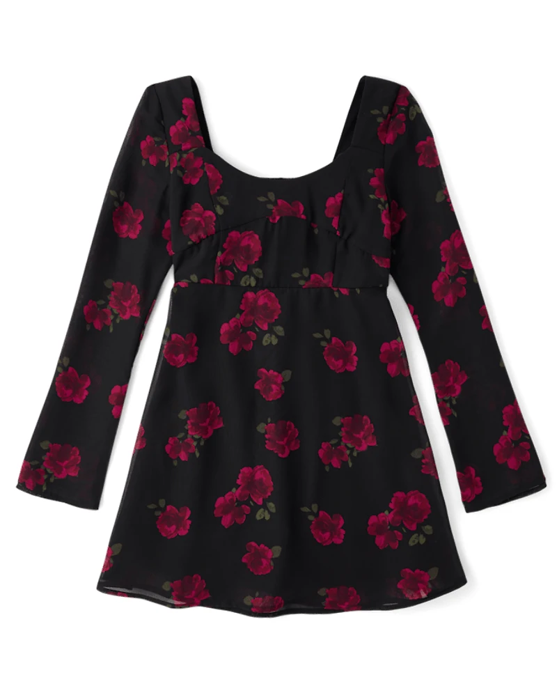 Tween Girls Chiffon Floral Dress