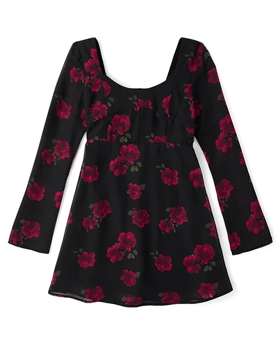 Tween Girls Chiffon Floral Dress
