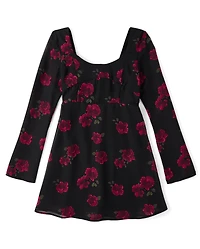 Tween Girls Chiffon Floral Dress