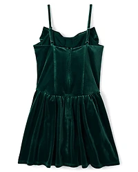 Tween Girls Bow Velour Dress