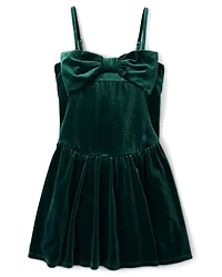 Tween Girls Bow Velour Dress