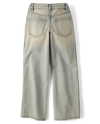 Tween Girls Lace Trim Baggy Jeans