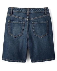 Tween Girls Studded Rhinestone Jean Shorts