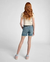 Tween Girls Ripped Relaxed Midi Jean Shorts